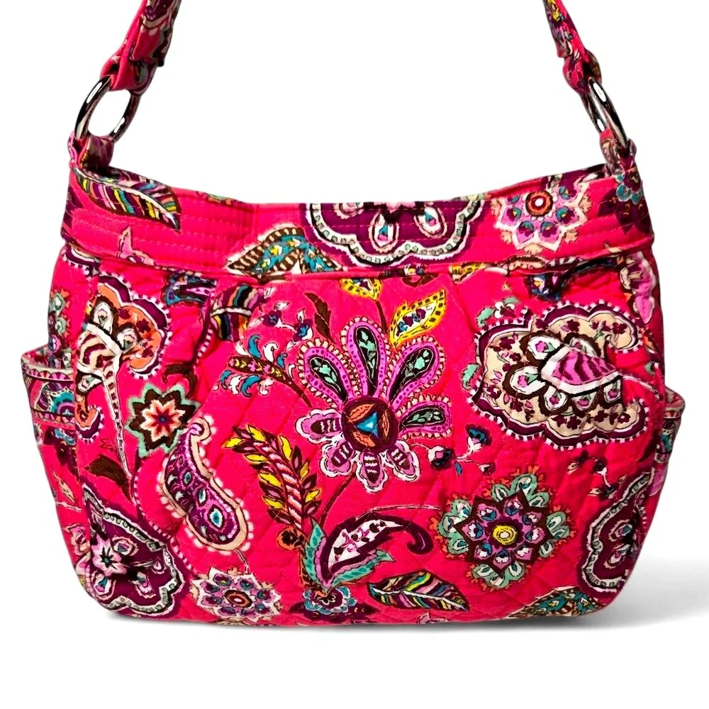 Vera Bradley Call Me Coral Quilted Handbag‎ Women's Floral Fabric Summer Resort